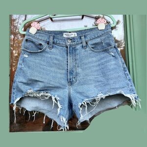 Abercrombie & Fitch The 4” Mom Short High Rise Curve Love 28 6 Denim Jean Shorts